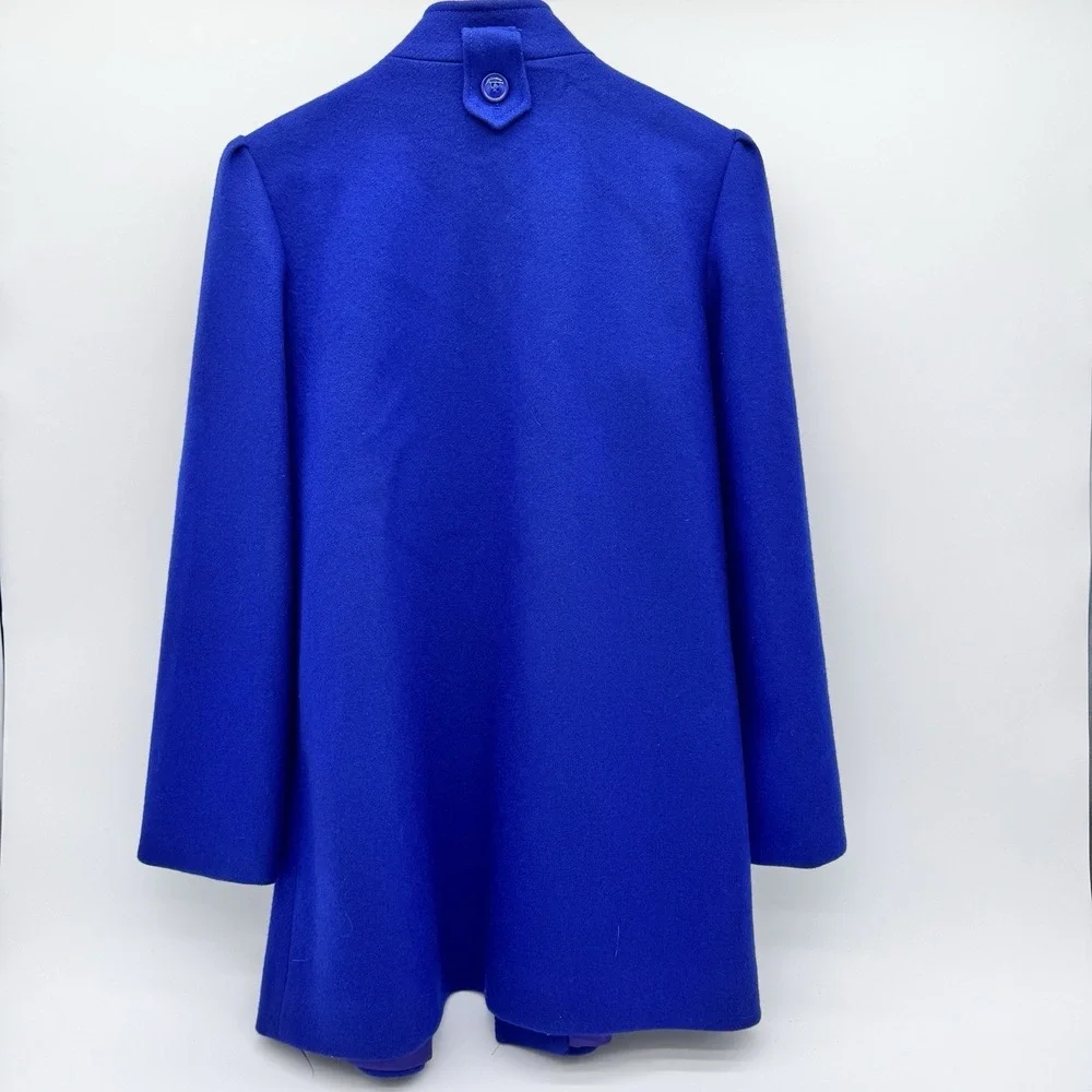 VINTAGE MISS NEW YORKER 60-70's Peacoat Wool Blend‎ Royal Blue Buttons Womens 10 - Picture 4 of 11